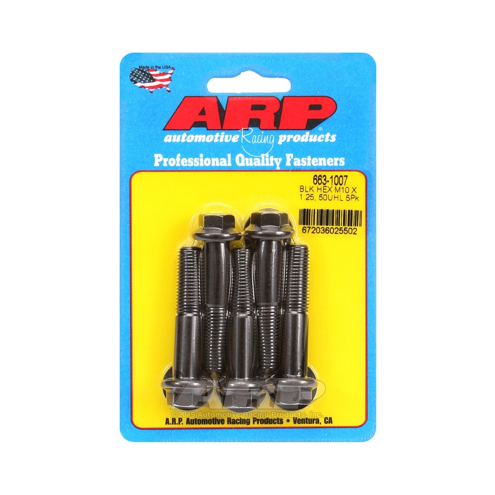 Bullone universale ARP M10 x 1,25 - Esagono ossidato nero x5 - ARP-663-1007 - 663-1007 - 3666618196015
