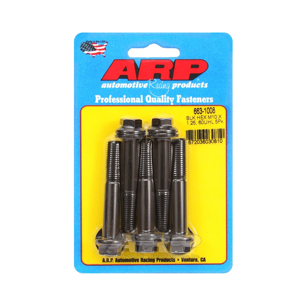 ARP Universal Bolt M10 x 1.25 - Black Oxyde Hex x5 - ARP-663-1008 - 663-1008 - 3666618196022