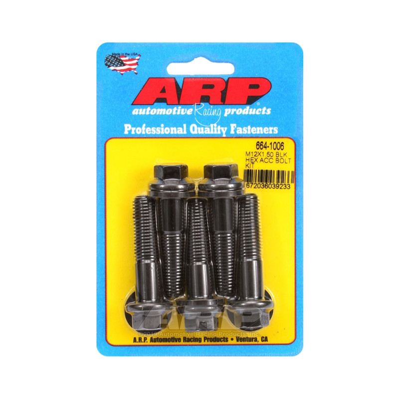 ARP Universal Bolt M12 x 1.50 - Black Oxyde Hex x5 - ARP-664-1006 - 664-1006 - 3666618196121