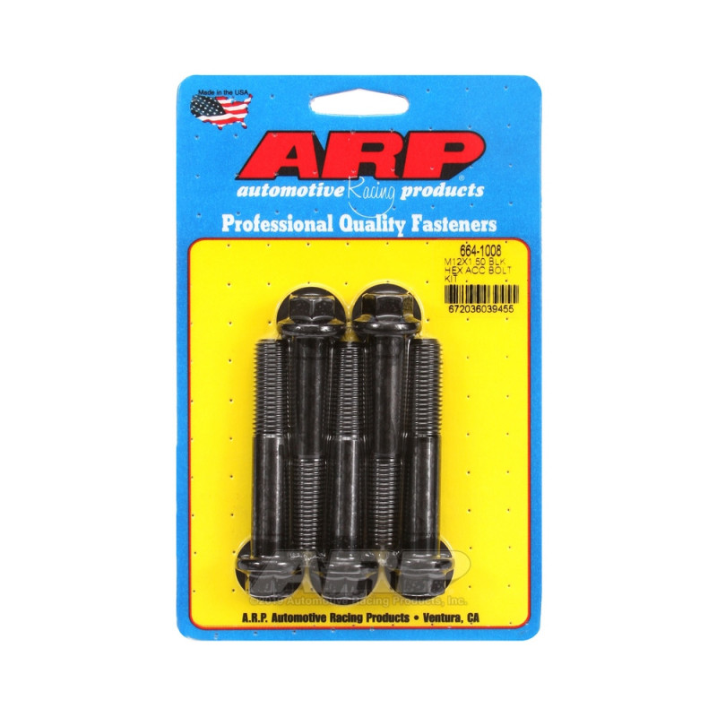 ARP Universal Bolt M12 x 1.50 - Black Oxyde Hex x5 - ARP-664-1008 - 664-1008 - 3666618196145