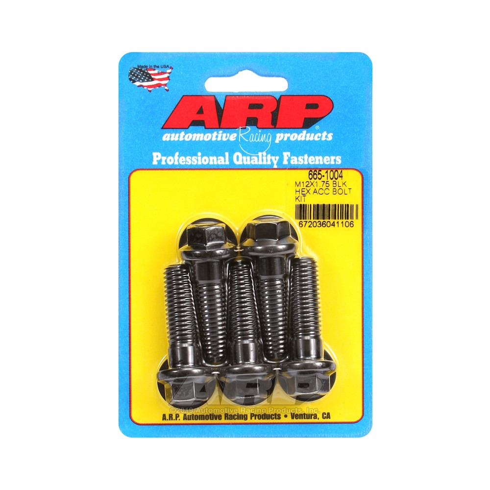 Boulonnerie universelle ARP M12 x 1.75 - Black Oxyde Hex x5 - ARP-665-1004 - 665-1004 - 3666618196206