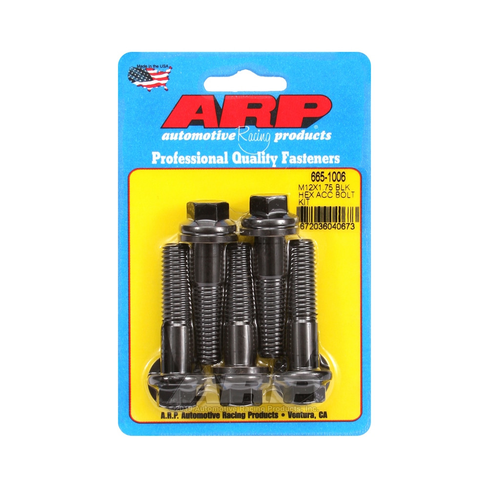 Boulonnerie universelle ARP M12 x 1.75 - Black Oxyde Hex x5 - ARP-665-1006 - 665-1006 - 3666618196220