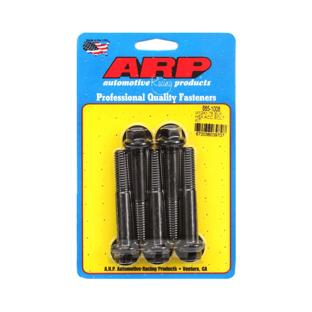 Boulonnerie universelle ARP M12 x 1.75 - Black Oxyde Hex x5 - ARP-665-1008 - 665-1008 - 3666618196244