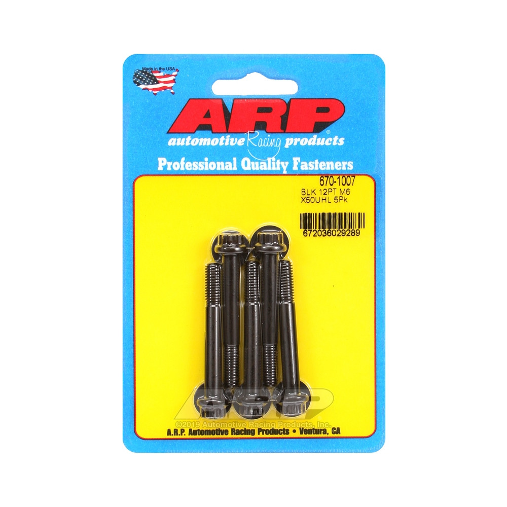 Boulonnerie universelle ARP M6 x 1.00 - Black Oxyde 12 Pts x5 - ARP-670-1007 - 670-1007 - 3666618196343