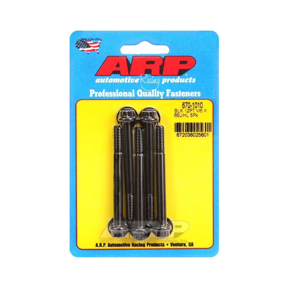 Bullone universale ARP M6 x 1,00 - Nero Oxyde 12 Pts x5 - ARP-670-1010 - 670-1010 - 3666618196374