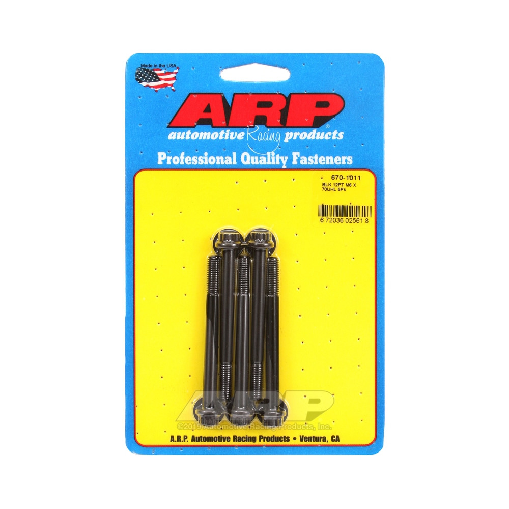 Bullone universale ARP M6 x 1,00 - Nero Oxyde 12 Pts x5 - ARP-670-1011 - 670-1011 - 3666618196381