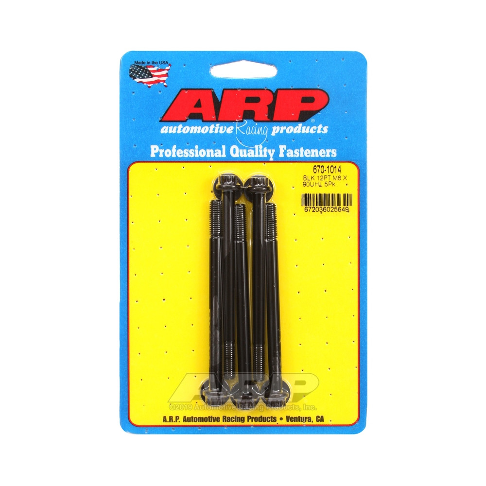Universal Bolt ARP M6 x 1.00 - Black Oxyde 12 Pts x5 - ARP-670-1014 - 670-1014 - 3666618196411