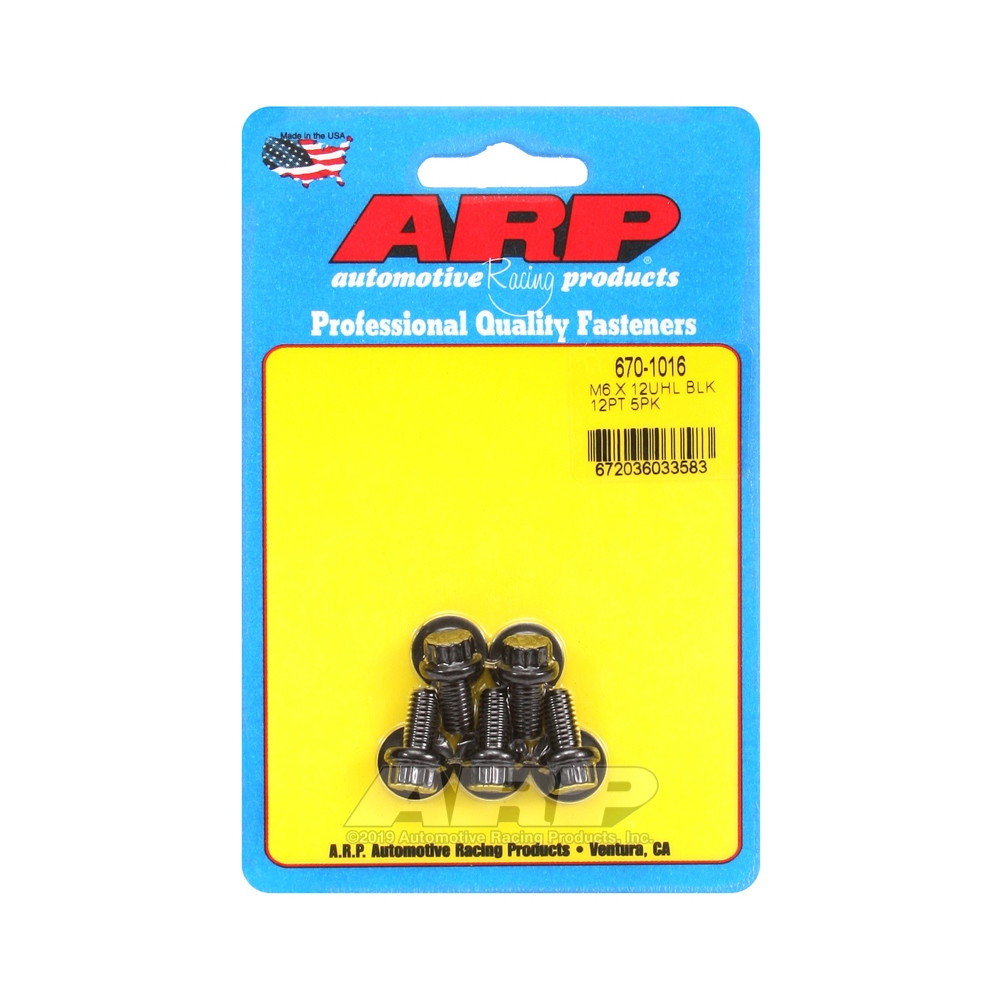 Universele Bevestigingsmiddelen ARP M6 x 1.00 - Zwart Oxide 12 St x5 - ARP-670-1016 - 670-1016 - 3666618196435