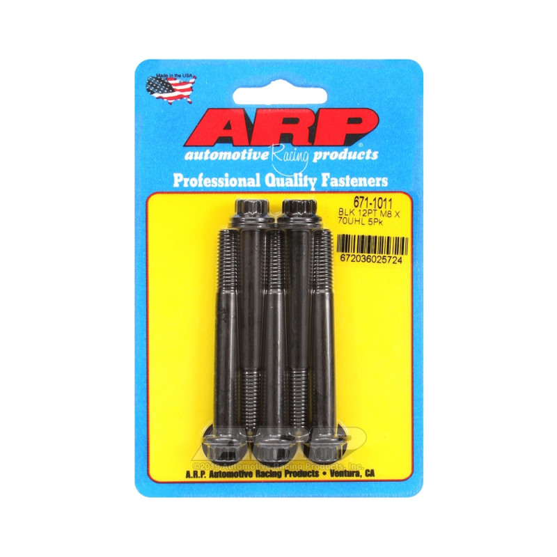 ARP Universal Bolt M8 x 1.25 - Black Oxyde 12 Pts x5 - ARP-671-1011 - 671-1011 - 3666618196558