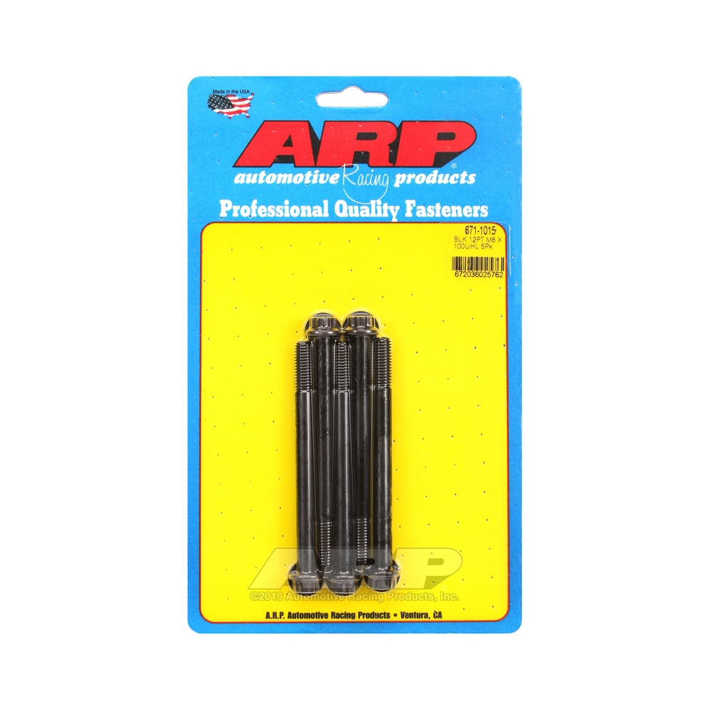 ARP Universal Bolt M8 x 1.25 - Black Oxyde 12 Pts x5 - ARP-671-1015 - 671-1015 - 3666618196596