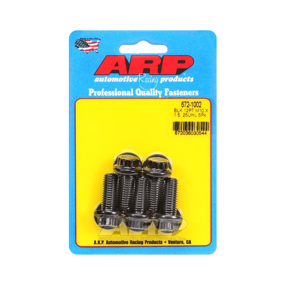 ARP Universal Bolt M10 x 1.50 - Black Oxyde 12 Pts x5 - ARP-672-1002 - 672-1002 - 3666618196657