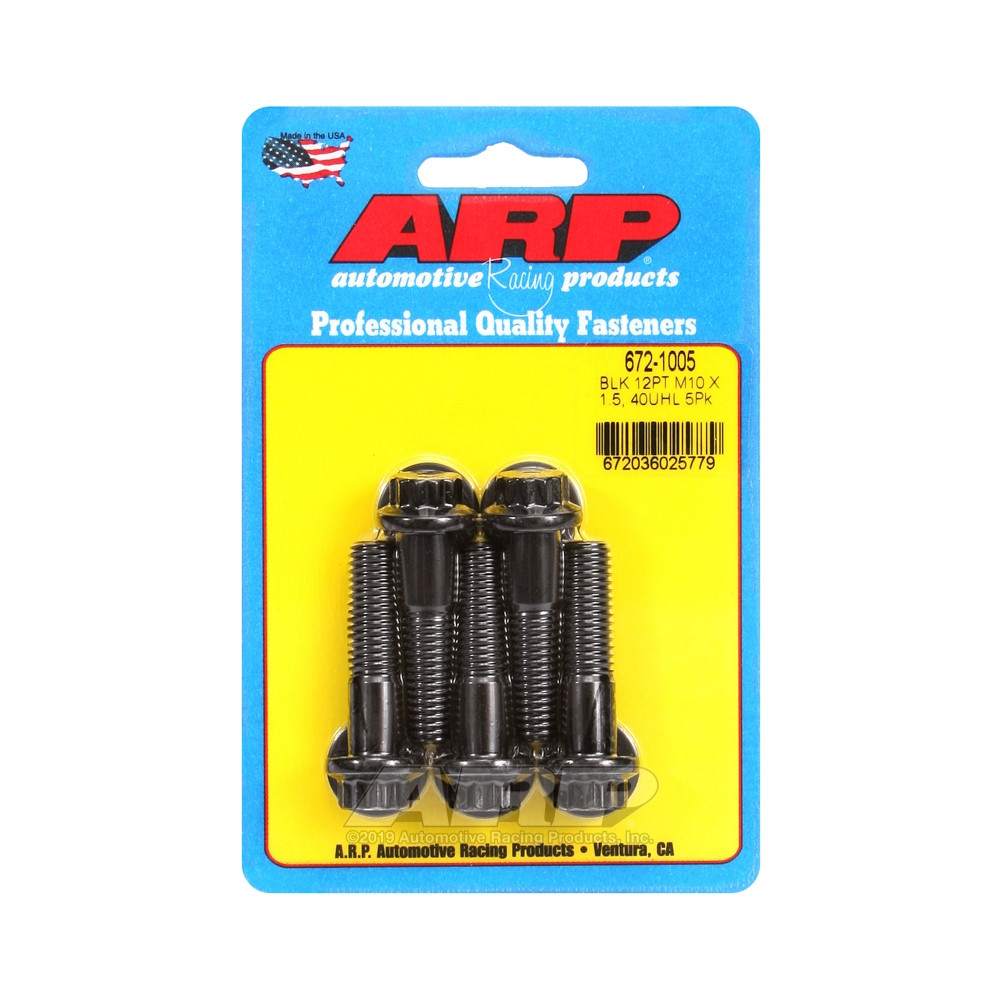 ARP Universal Bolt M10 x 1.50 - Black Oxyde 12 Pts x5 - ARP-672-1005 - 672-1005 - 3666618196688