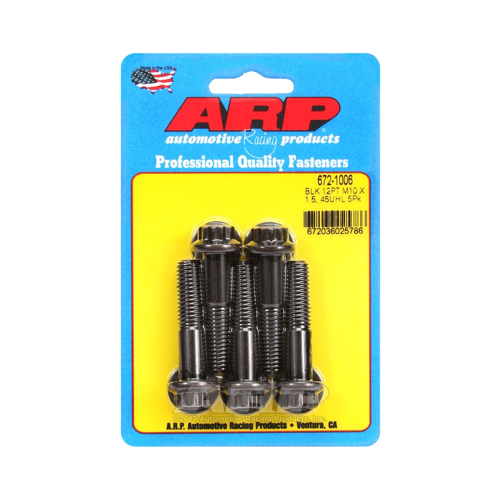 Boulonnerie universelle ARP M10 x 1.50 - Black Oxyde 12 Pts x5 - ARP-672-1006 - 672-1006 - 3666618196695