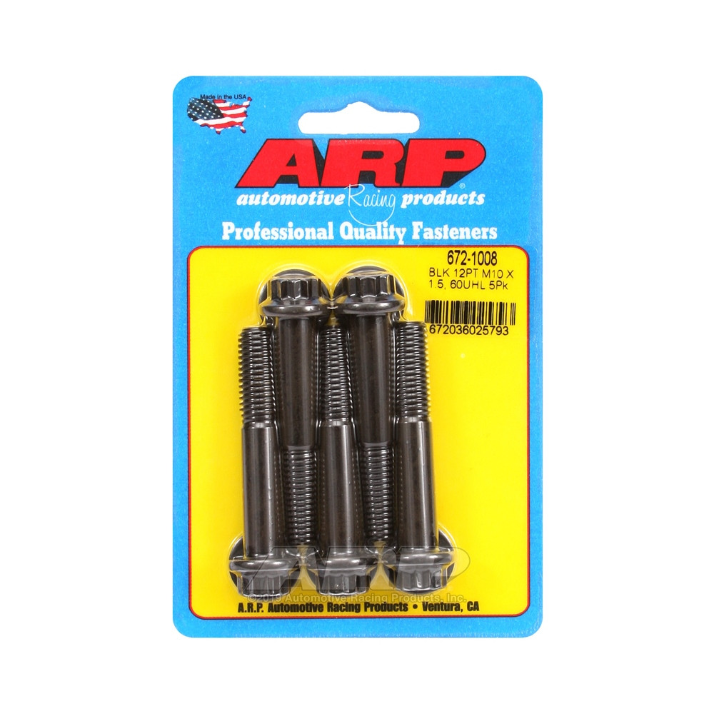 ARP Universal Bolt M10 x 1.50 - Black Oxyde 12 Pts x5 - ARP-672-1008 - 672-1008 - 3666618196718