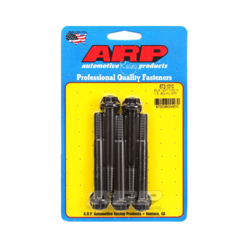 ARP Universal Bolt M10 x 1.50 - Black Oxyde 12 Pts x5 - ARP-672-1010 - 672-1010 - 3666618196732