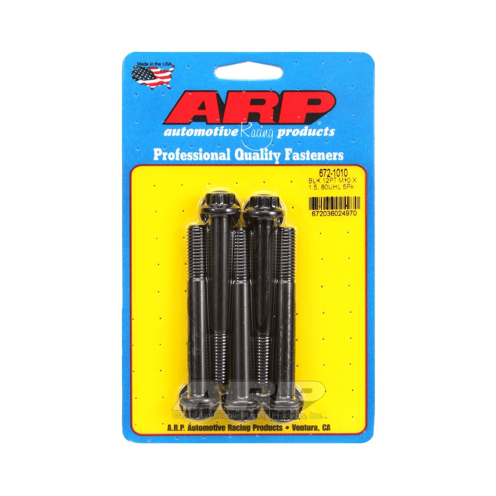 ARP Universal Bolt M10 x 1.50 - Black Oxyde 12 Pts x5 - ARP-672-1010 - 672-1010 - 3666618196732