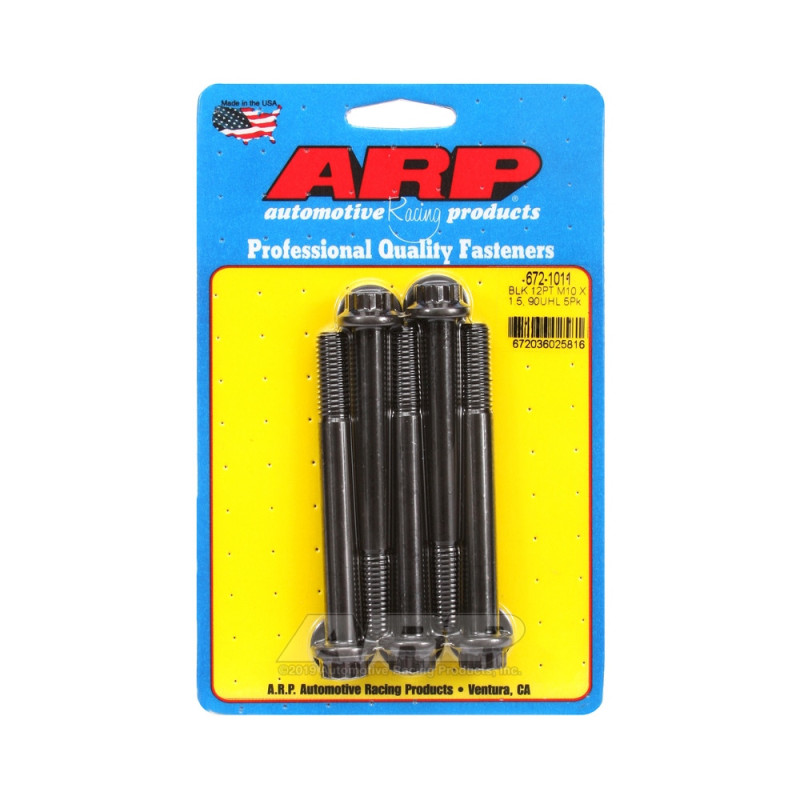ARP Universal Bolt M10 x 1.50 - Black Oxyde 12 Pts x5 - ARP-672-1011 - 672-1011 - 3666618196749