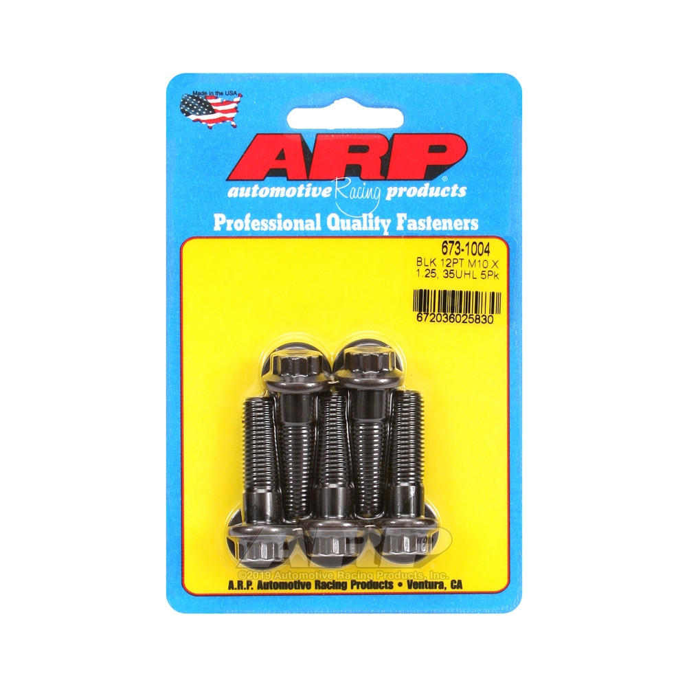ARP Universal Bolt M10 x 1.25 - Black Oxyde 12 Pts x5 - ARP-673-1004 - 673-1004 - 3666618196800