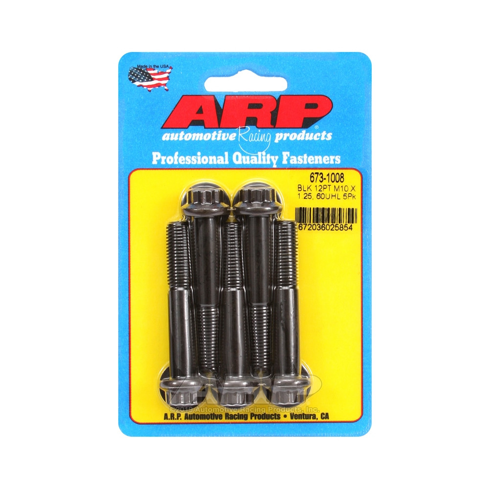 ARP Universal Bolt M10 x 1.25 - Black Oxyde 12 Pts x5 - ARP-673-1008 - 673-1008 - 3666618196831