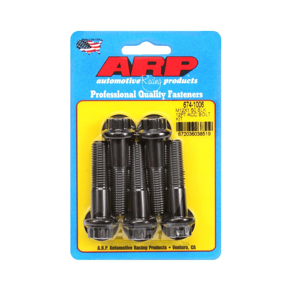 Boulonnerie universelle ARP M12 x 1.50 - Black Oxyde 12 Pts x5 - ARP-674-1006 - 674-1006 - 3666618196930