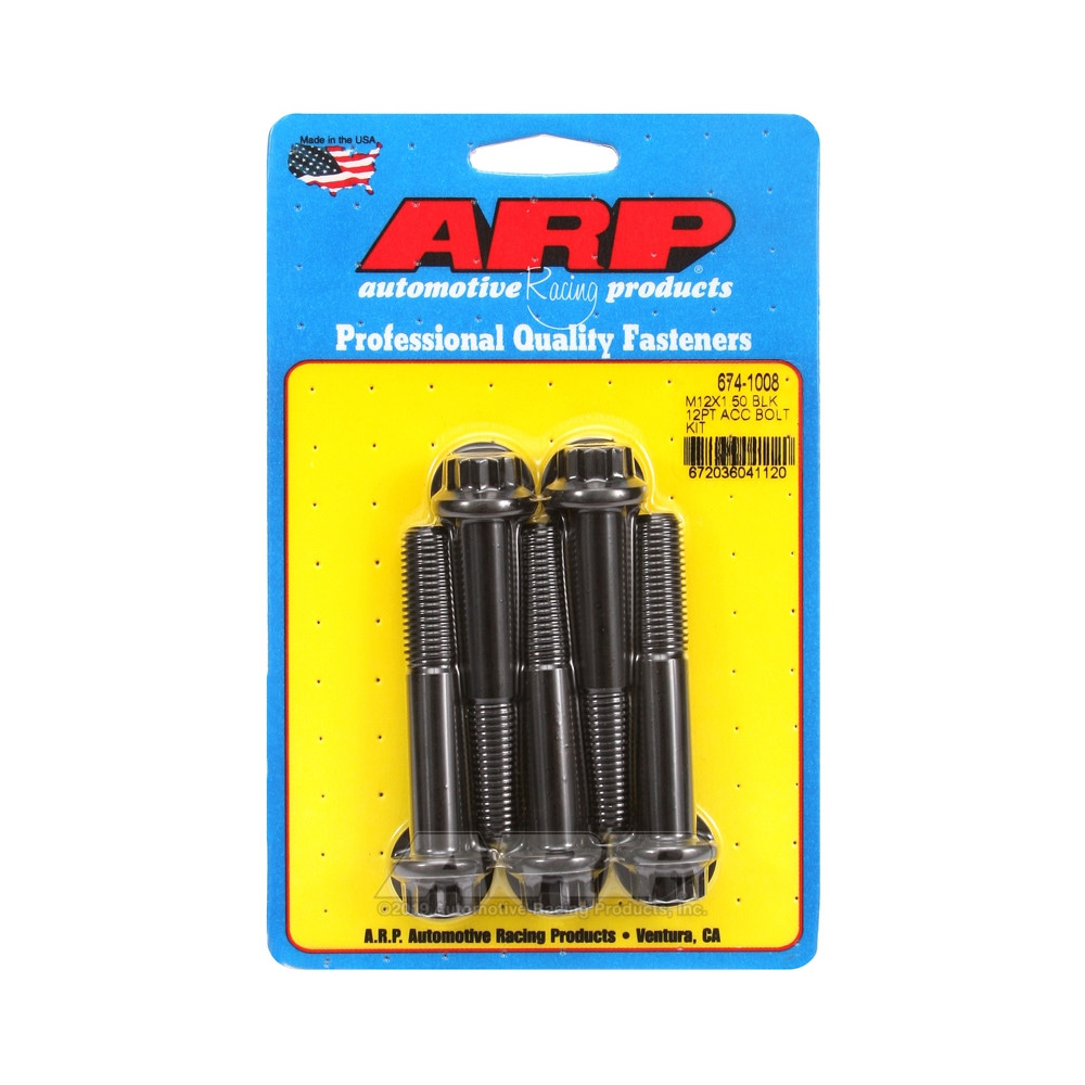 Boulonnerie universelle ARP M12 x 1.50 - Black Oxyde 12 Pts x5 - ARP-674-1008 - 674-1008 - 3666618196954