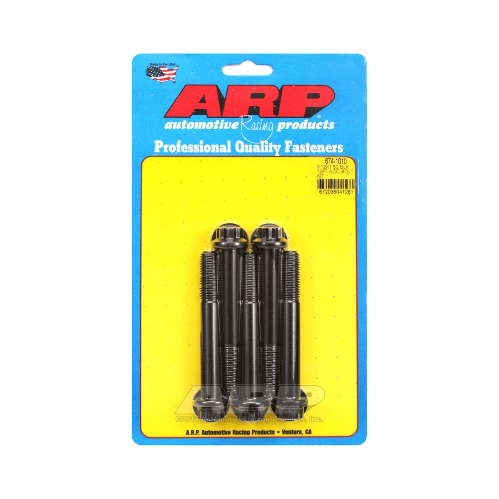 Boulonnerie universelle ARP M12 x 1.50 - Black Oxyde 12 Pts x5 - ARP-674-1010 - 674-1010 - 3666618196978