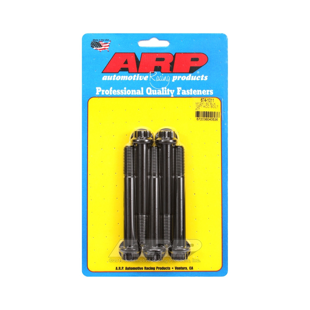 ARP Universal Bolt M12 x 1.50 - Black Oxyde 12 Pts x5 - ARP-674-1011 - 674-1011 - 3666618196985
