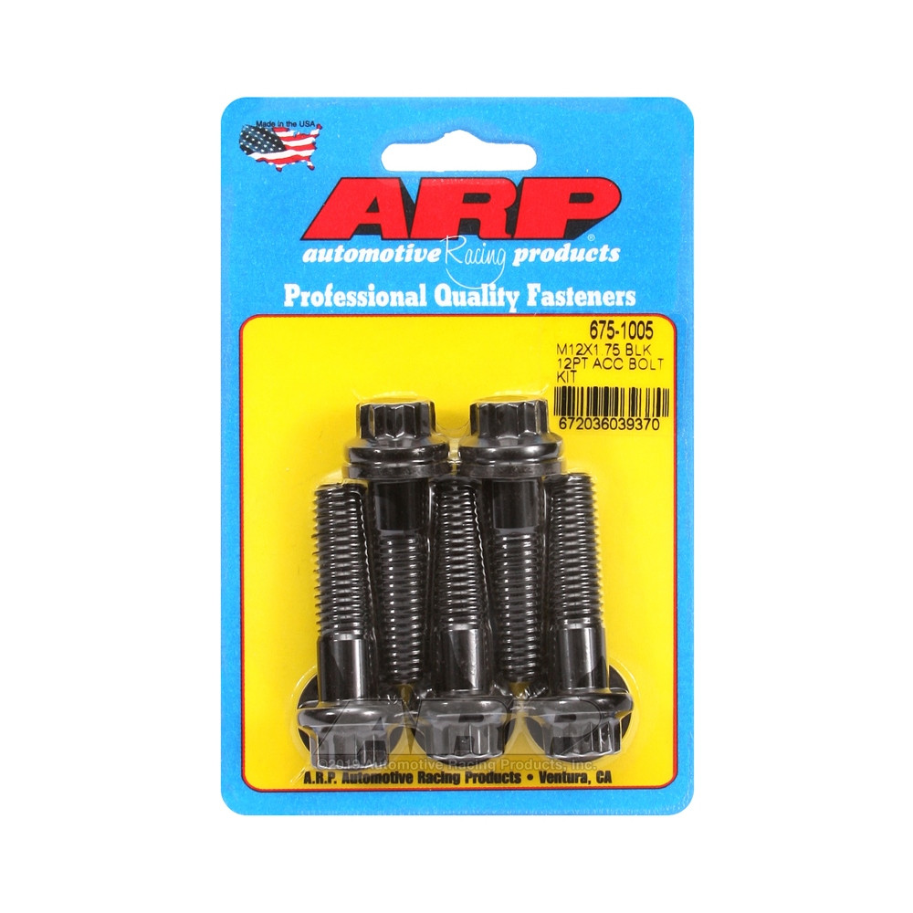 Universele Bevestigingsmiddelen ARP M12 x 1,75 - Zwart Oxide 12 St x5 - ARP-675-1005 - 675-1005 - 3666618197036