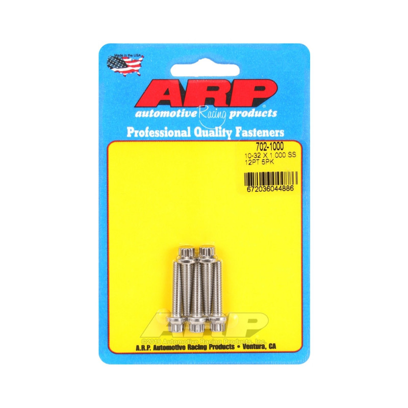 Universal Bolt ARP 10-32 - Stainless Steel 12 Pts x5 - ARP-702-1000 - 702-1000 - 3666618197173