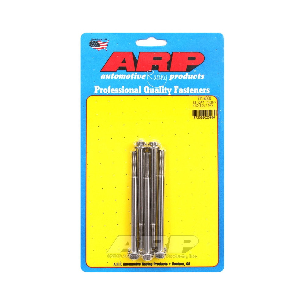 Universal Bolt ARP 1/4-28 - Stainless Steel 12 Pts x5 - ARP-711-4000 - 711-4000 - 3666618197326
