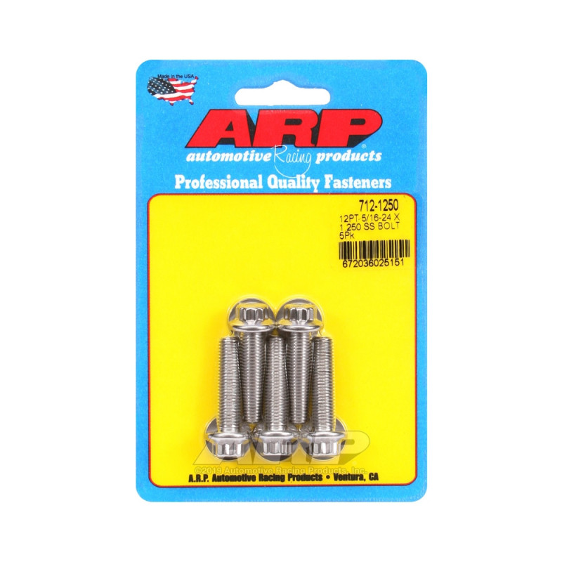 Universal Bolt ARP 5/16-24 - Stainless Steel 12 Pts x5 - ARP-712-1250 - 712-1250 - 3666618197388