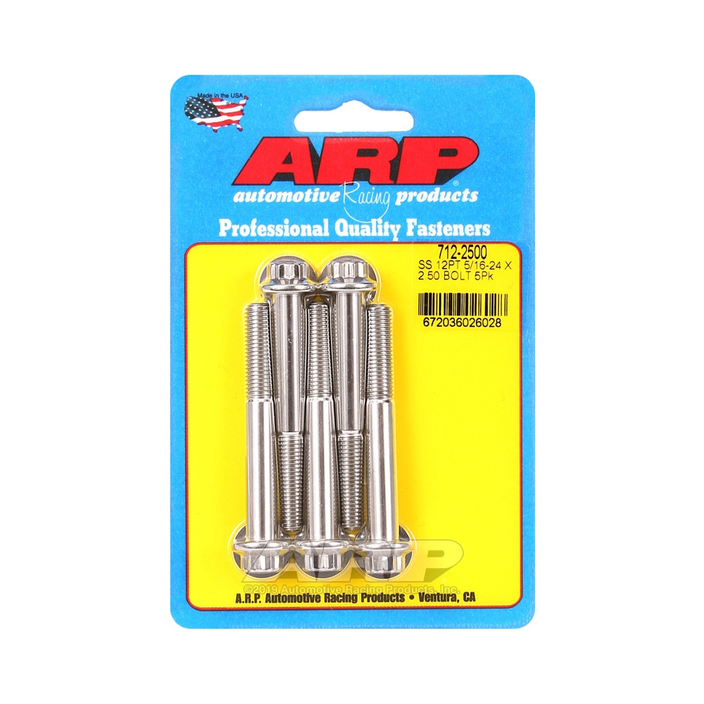 Universal Bolt ARP 5/16-24 - Stainless Steel 12 Pts x5 - ARP-712-2500 - 712-2500 - 3666618197432