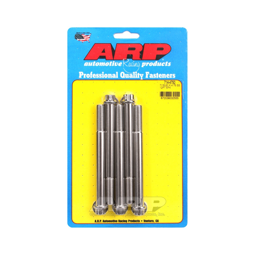 Set de șuruburi și piulițe universale ARP 7/16-20 – Oțel inoxidabil, 12 bucăți x 5 - ARP-714-4750 - 714-4750 - 3666618197883