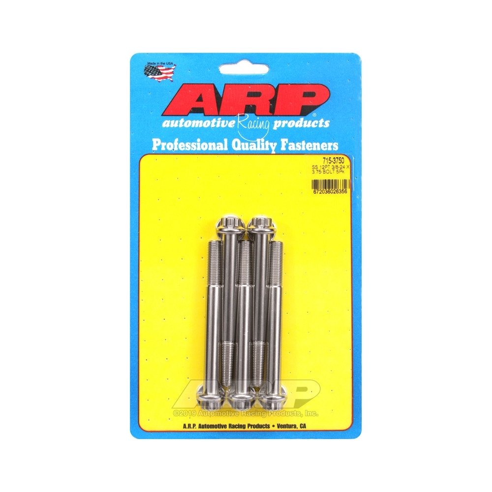 Șuruburi și piulițe universale ARP cu cap STD 3/8-24 – Oțel inoxidabil, 12 puncte x 5 - ARP-715-3750 - 715-3750 - 3666618198026