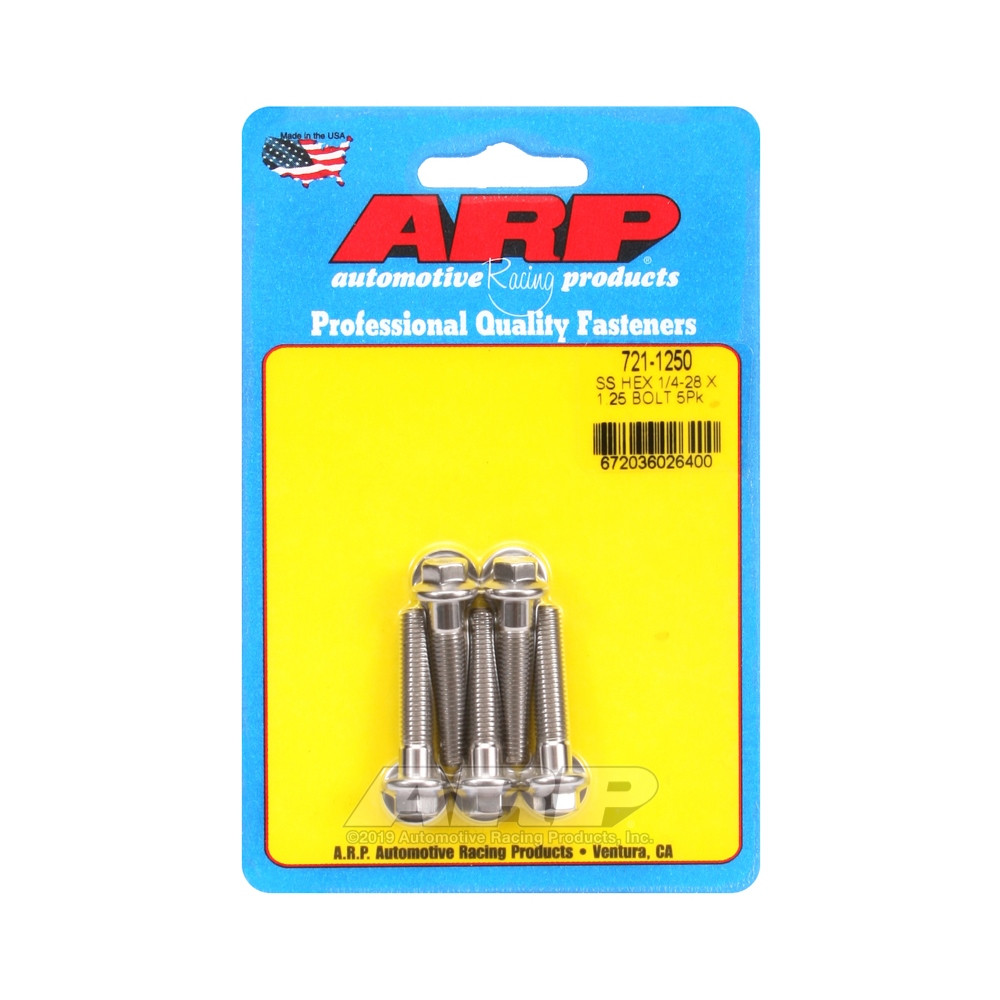Universal Bolt ARP 1/4-28 - Stainless Hex x5 - ARP-721-1250 - 721-1250 - 3666618198309