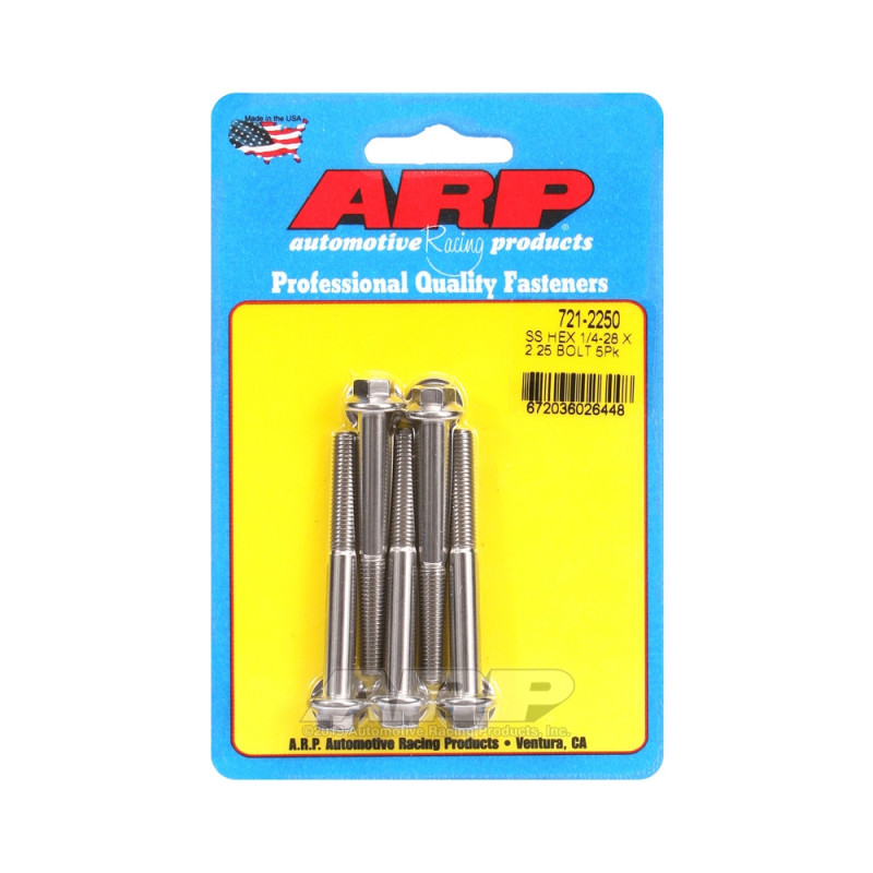 Universal Bolt ARP 1/4-28 - Stainless Hex x5 - ARP-721-2250 - 721-2250 - 3666618198347