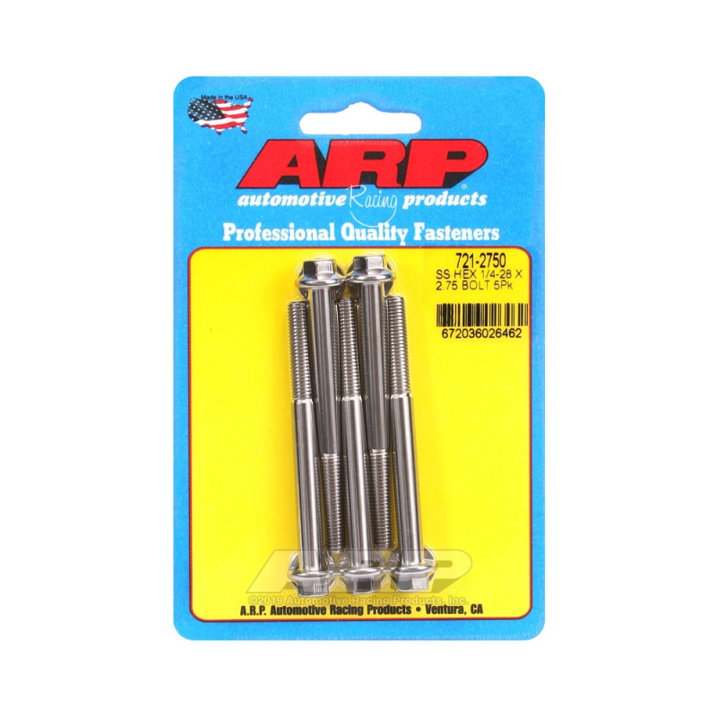 Universal Bolt ARP 1/4-28 - Stainless Hex x5 - ARP-721-2750 - 721-2750 - 3666618198361