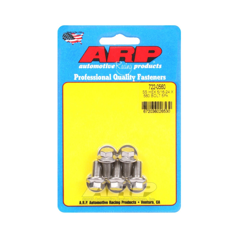 Universal Bolt ARP 5/16-24 - Stainless Hex x5 - ARP-722-0560 - 722-0560 - 3666618198446