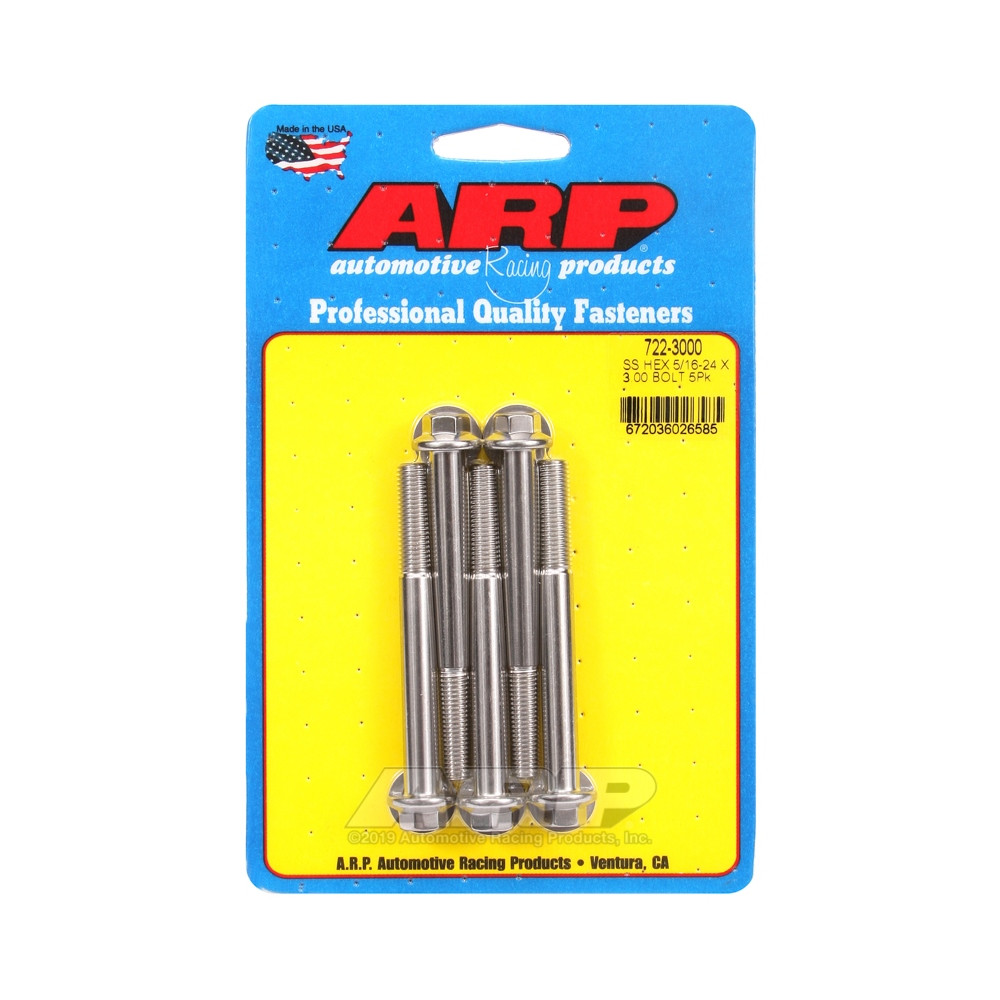 Universal Bolt ARP 5/16-24 - Stainless Hex x5 - ARP-722-3000 - 722-3000 - 3666618198545