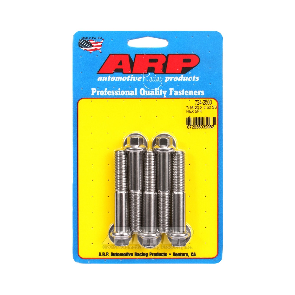 Universal Bolt ARP 7/16-20 - Stainless Hex x5 - ARP-724-2500 - 724-2500 - 3666618198880