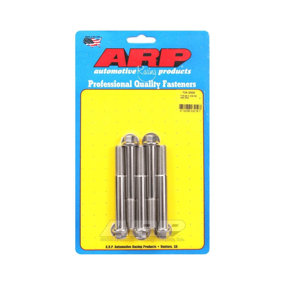 Universal Bolt ARP 7/16-20 - Stainless Hex x5 - ARP-724-3500 - 724-3500 - 3666618198927