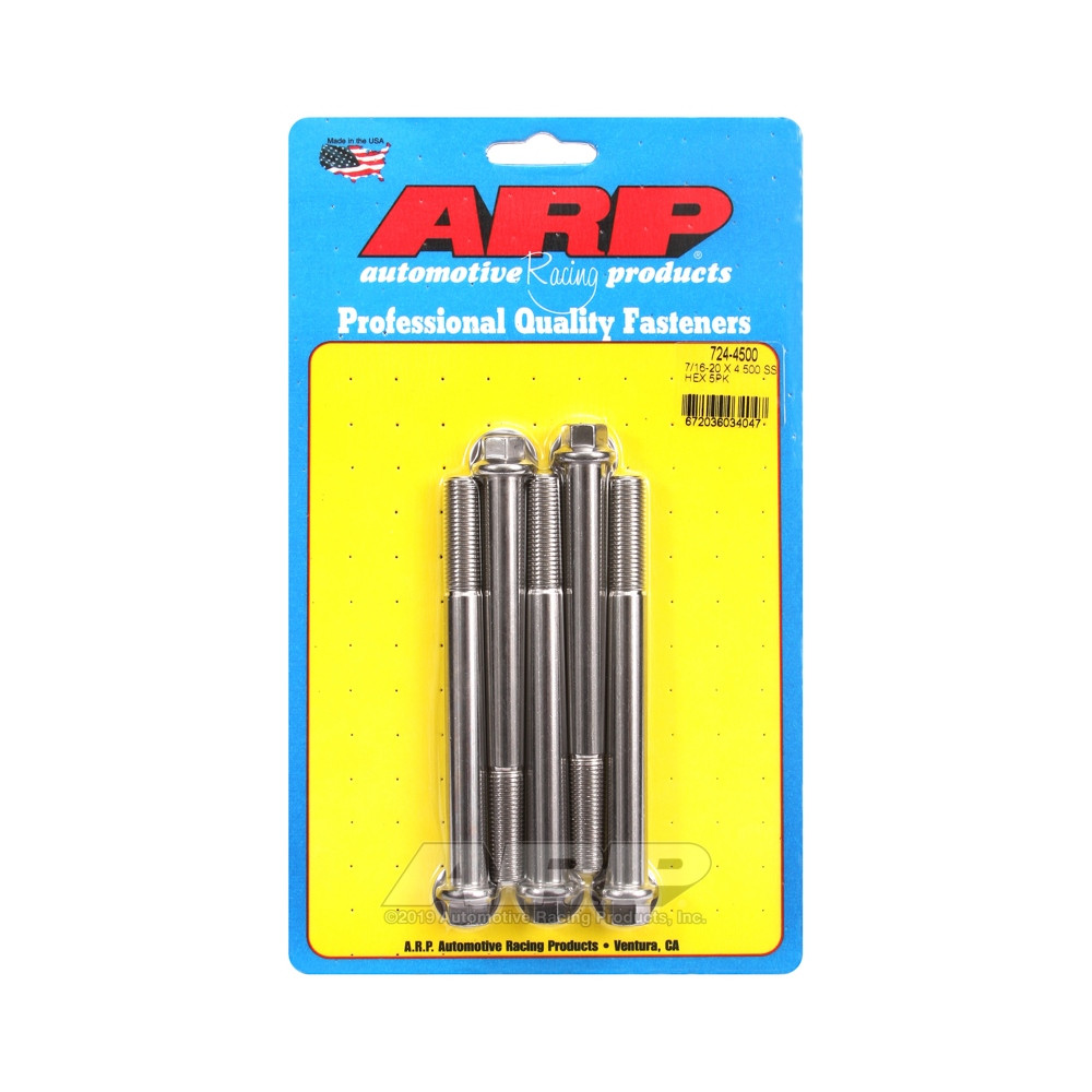 Universal Bolt ARP 7/16-20 - Stainless Hex x5 - ARP-724-4500 - 724-4500 - 3666618198965