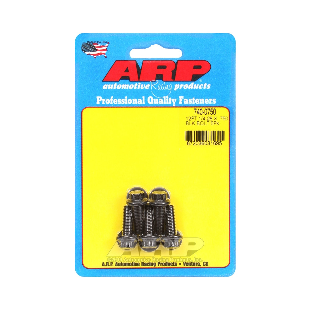 Universele Bevestigingsmiddelen ARP 1/4-28 - Zwart Oxide 12 St x 5 - ARP-740-0750 - 740-0750 - 3666618199375