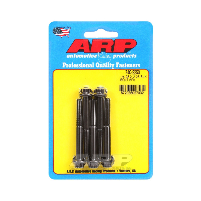 ARP Universal Bolt 1/4-28 - Black Oxyde 12 Pts x5 - ARP-740-2250 - 740-2250 - 3666618199436