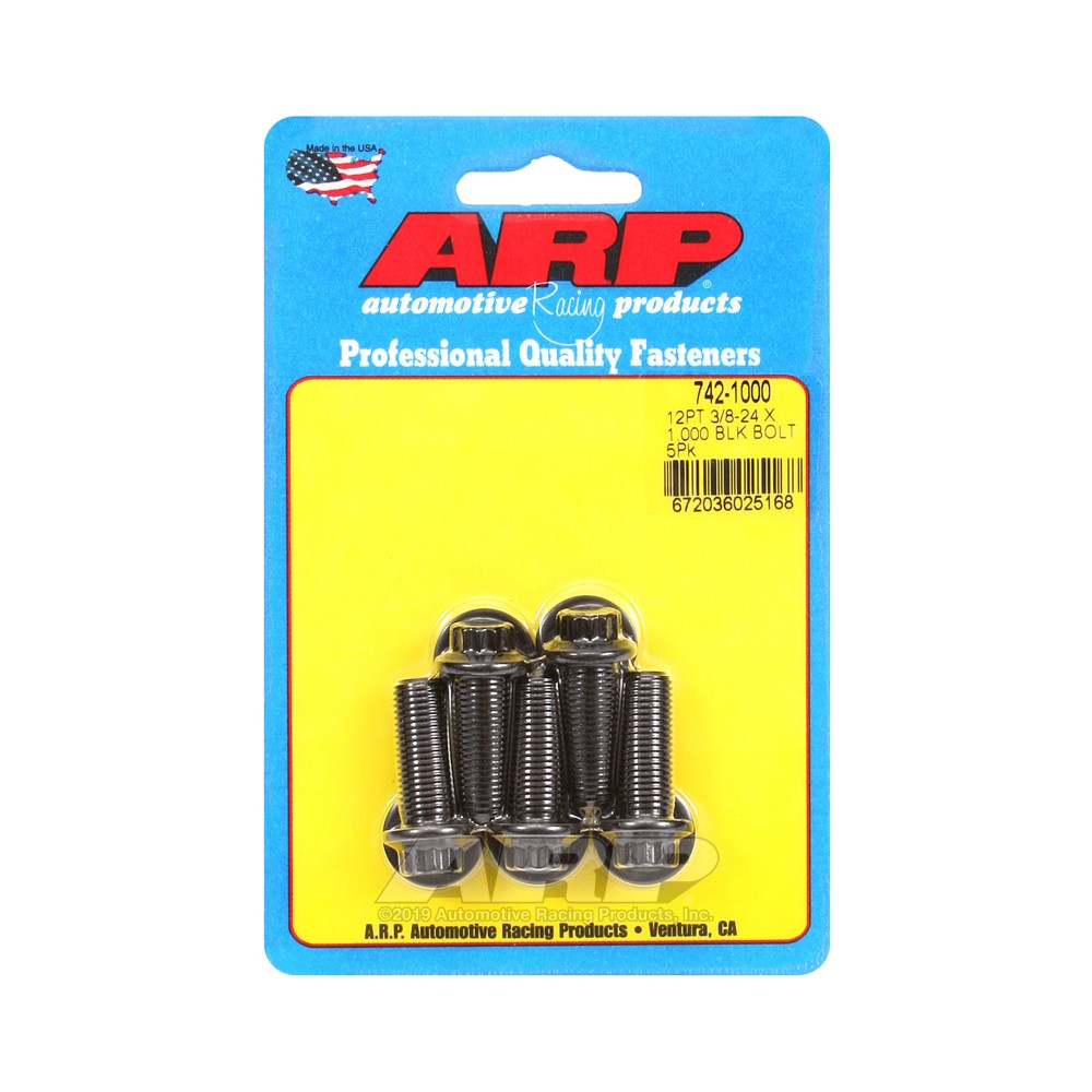 ARP Universal small head bolt 3/8-24 - Black Oxide 12 Pts x5 - ARP-742-1000 - 742-1000 - 3666618199764