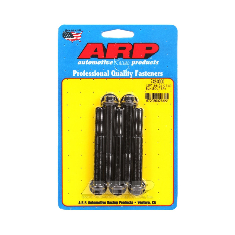 ARP Universal small head bolt 3/8-24 - Black Oxide 12 Pts x5 - ARP-742-3000 - 742-3000 - 3666618199849