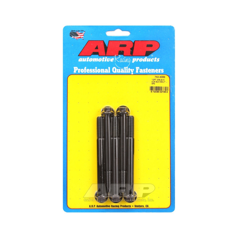 ARP Universal small head bolt 3/8-24 - Black Oxide 12 Pts x5 - ARP-742-4000 - 742-4000 - 3666618199887