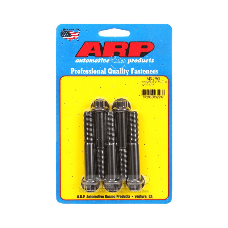 Universal Bolt ARP 7/16-20 - Black Oxyde 12 Pts x5 - ARP-743-2750 - 743-2750 - 3666618200002
