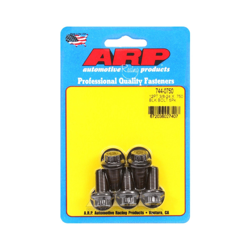 ARP Universal Head Bolt STD 3/8-24 - Black Oxide 12 Pts x5 - ARP-744-0750 - 744-0750 - 3666618200101