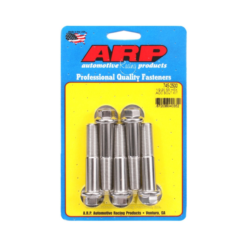 Universal Bolt ARP 1/2-20 - Stainless Hex x5 - ARP-745-2500 - 745-2500 - 3666618200309